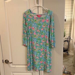 Lilly Pulitzer x Disney Blue and Pink Floral Long Sleeve Dress